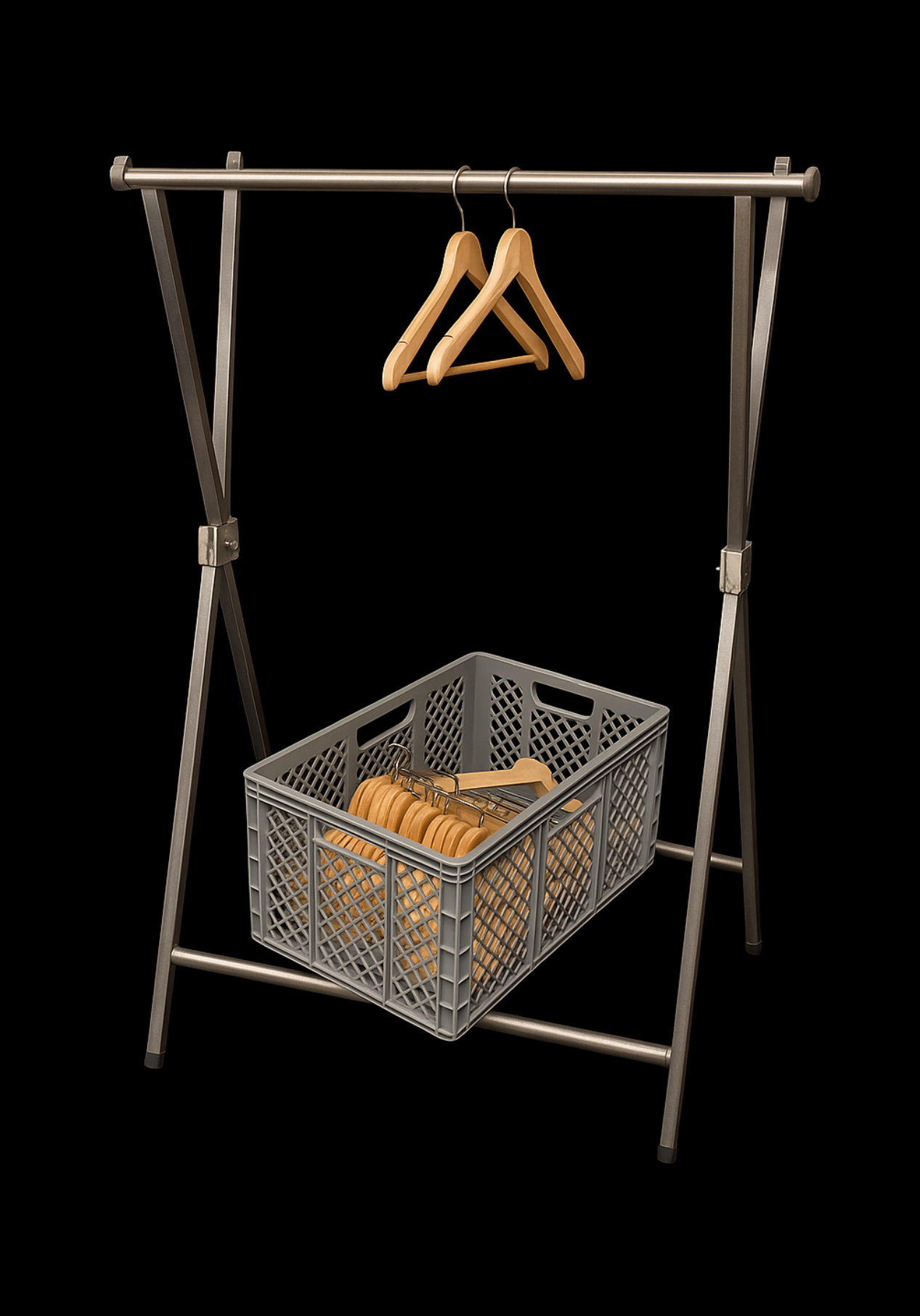 Garderobenständer mit 30 Bügeln Edelstahl